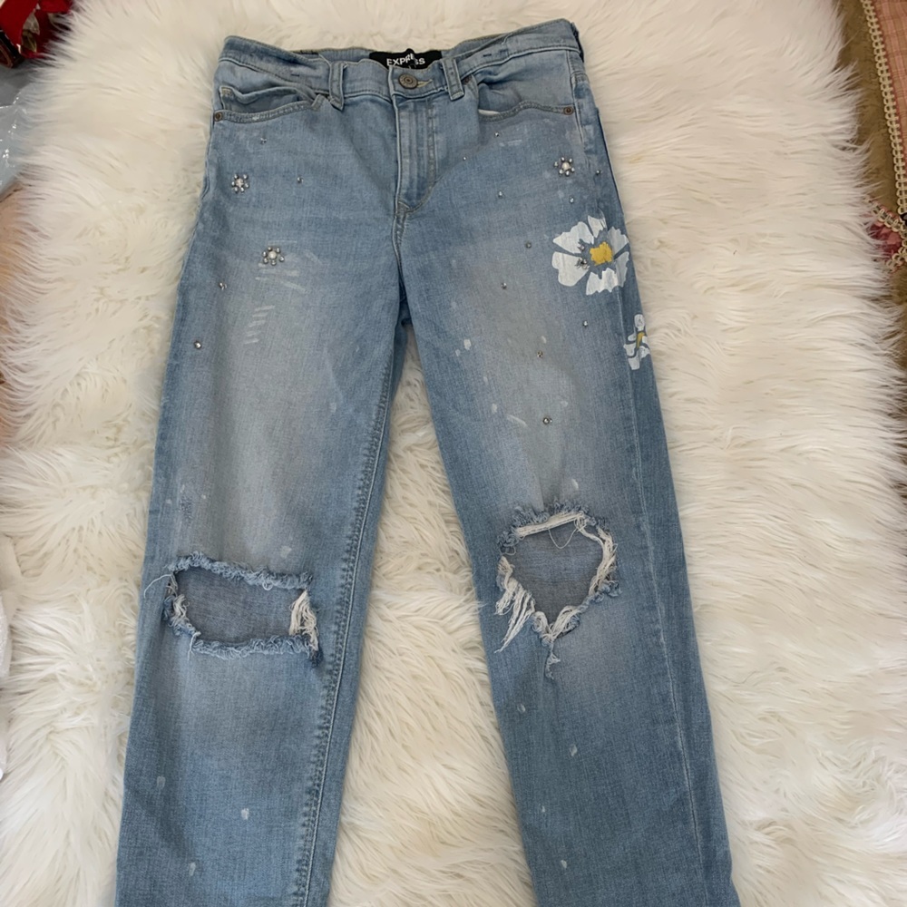 Women’s Express High Rise Original Girlfriend Jeans Size 0 (627)
